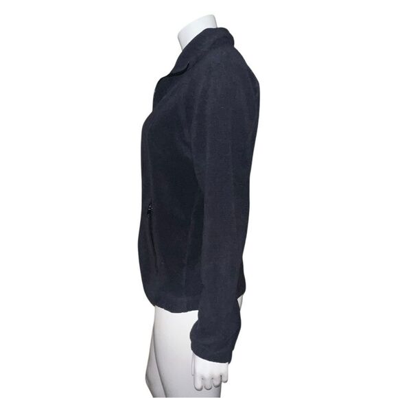 Columbia Black Full Zipped Fleece Jacket Women's Large GUC - Picture 3 of 8